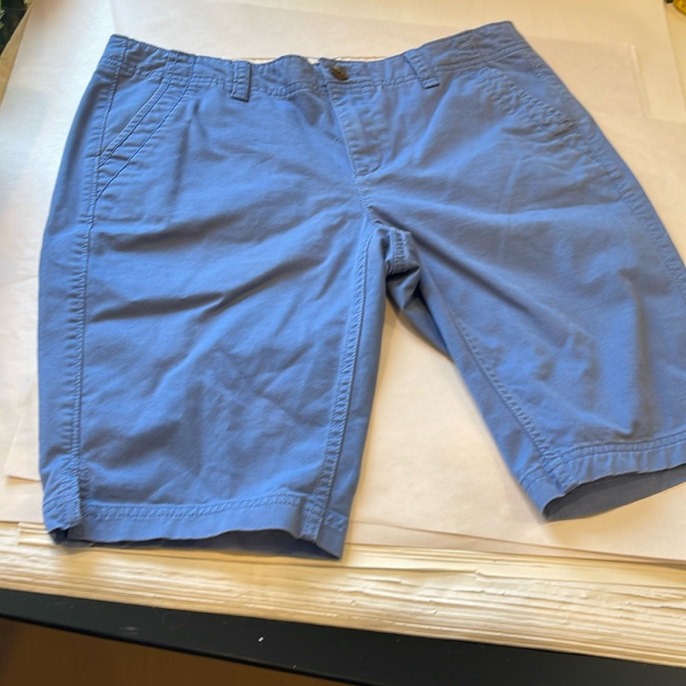 The Noth Face Bermuda style shorts in size 10, blue, pockets, near knees